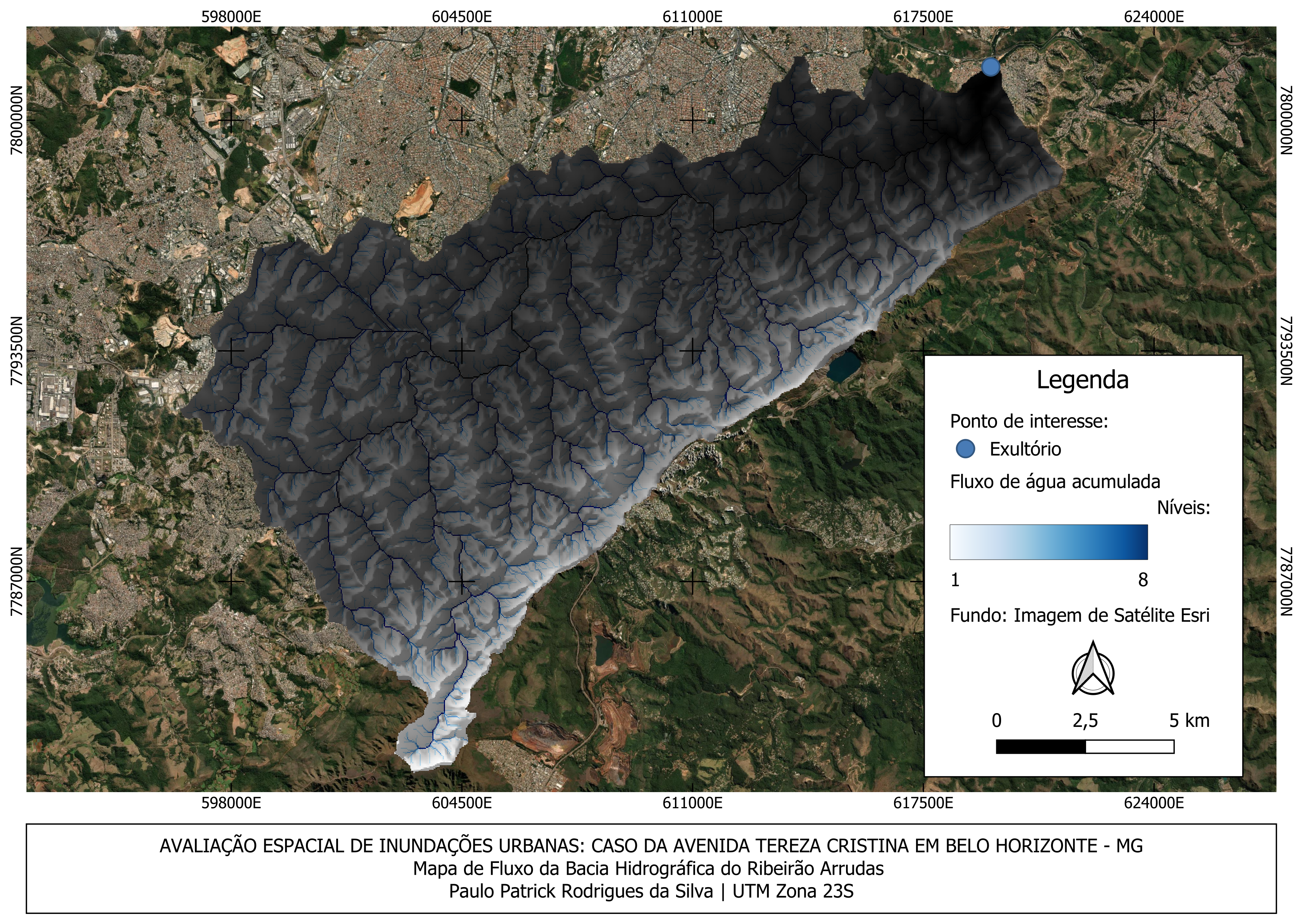 Fluxo do Ribeirão Arrudas e afluentes